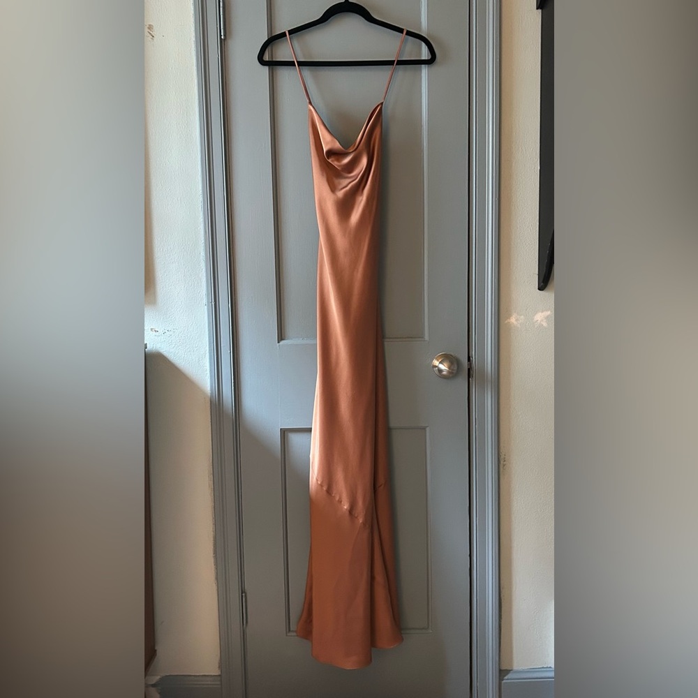 Show Me Your MuMu Tuscany Slip Copper Satin Maxi Dress - Picture 4 of 10